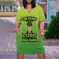 X819 personnalisé fantaisie Art peinture été plage robe 3D impression numérique croyance symbole femmes robe africaine t-shirt robe