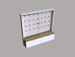 Contador de pago de Metal de madera ecológico duradero con estante trasero para mostrador exprés de tienda de conveniencia 1200x900mm - Product Image 3