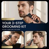 Kit de tondeuse à barbe UFREE 3 en 1, 8000 tr/min, kit de toilettage quotidien pour hommes, multi-tondeuse et tête interchangeable facile, tondeuse à poils de nez