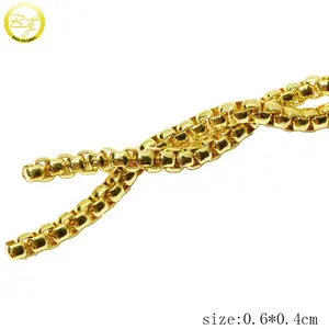 Cadena de metal con hebilla decorativa para bolso de mano, cadena larga para monedero, chapado en oro