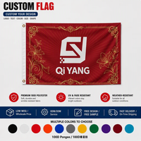 Drapeau publicitaire extérieur personnalisé 3x5 pieds anti-plis en polyester avec mât en aluminium, impression numérique pour équipes sportives