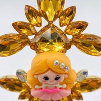 Autocollants de bijoux pour le visage Princesse Jaune, strass autocollants en cristal pour l'art corporel des enfants, idéaux pour les fêtes et festivals