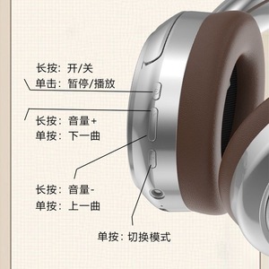 Auriculares VJ901 Over-Ear Bluetooth 5.0, Modo Dual Inalámbrico y con Cable, Sonido Estéreo, Material de Cuero, Diseño Plegable - Product Image 2