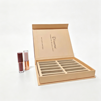 Boîte cadeau magnétique personnalisée avec votre propre logo, en matériaux recyclés et doublure en éponge, 12 couleurs, emballage pour gloss à lèvres, boîte cosmétique