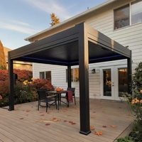 Gazebo de plage en aluminium avec éclairage LED - Structure extérieure durable, imperméable, résistante au vent, anti-UV, écologique, résistante aux rongeurs et à la décomposition