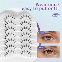 Faux Cils Fairy Comic Sunflower C Curl 10 15mm Effet Spiky Wispy Naturel 35mm Bande 7 Paires Vente en Gros OEM ODM