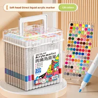 Yichen YC143 – Lot de 120 feutres acryliques à pointe souple, stylos de peinture DIY à base d'eau, marqueurs de graffiti pour enfants