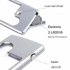 서브 미러 라이트 기능이 있는 스퀘어 카드형 독서 돋보기 경량 휴대용 ABS 플라스틱 렌즈 - Product Image 5