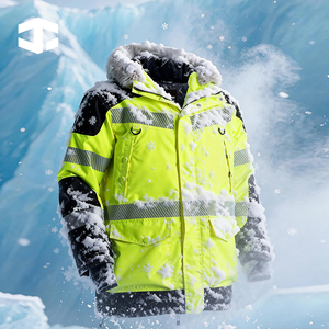 Chaqueta de Seguridad JIADE para Hombre, Removible, Resistente al Agua, de Poliéster, Alta Visibilidad, Térmica, Abrigada para Invierno, Reforzada con Oxford 600D - Product Image 1