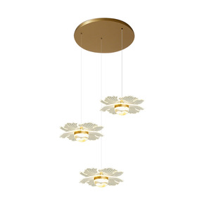 Lámpara de araña de flor de loto <span class=keywords><strong>doblemente</strong></span> estructurada Loft Apartment Crystal Long Chandelier Lights para decoración de Villa de Hotel - Product Image 6
