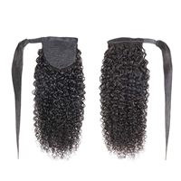 Extensions de cheveux queue de cheval enveloppantes Cheveux vierges bruts humains bouclés birmans frisés afro frisés