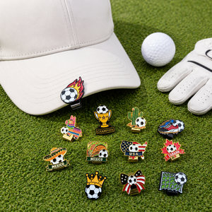 Clip de chapeau en métal sur le thème du football, en alliage de zinc émaillé, personnalisable, en gros, en stock, pour cadeau de fan de sport - Product Image 4
