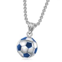Acier inoxydable Hip Hop Cool Simulation Stéréoscopique 3D Football Pendentif Collier Boule Charme Collier Bijoux pour Garçons Hommes