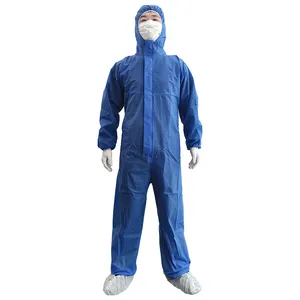 Factory Wholesale Overall Protective Painting Polishing Workwear Uniform Hood Non Woven PP Fabric Disposable Protective Coverall