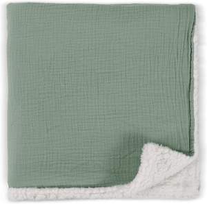 Manta de bebé <span class=keywords><strong>Iber</strong></span> de muselina de algodón orgánico con estilo nuevo verde salvia, manta envolvente de muselina para recién nacidos - Product Image 1