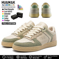 Baskets décontractées personnalisées en suède vert sauge et crème, à coupe basse, fabrication sur mesure, marque privée, OEM, ODM