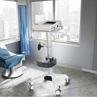 Chariot de support de moniteur médical en alliage d'aluminium avec hauteur réglable pour clinique, hôpital, salon, salle à manger, entrepôt