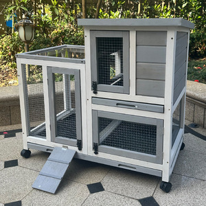 Eccellente modello solido ventilato in legno Pet Hutch con facile da pulire cassetto Habitat per conigli altri piccoli <span class=keywords><strong>animali</strong></span> da compagnia - Product Image 2