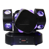 Lumière laser rotative à tête mobile, lumière Laser rotative à quatre têtes, lumière laser rotative à LED couleur, lumière à tête mobile, 16 pièces, 10W, 200W