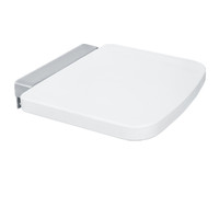 Siège de douche mural pliable blanc au design moderne, finition chromée, durable, pour salle de bain, garantie 5 ans