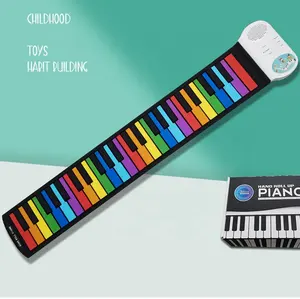 户外儿童乐器柔性彩虹卷起来钢琴彩色电子琴键盘便携价格优惠