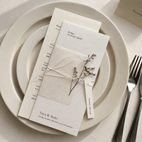 Cartes de menu de mariage personnalisées avec ruban, carte de menu de dîner imprimée personnalisée, menu de table de luxe pour mariage