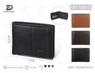 Portafoglio da uomo in vera pelle, pieghevole, corto, con protezione RFID, minimalista, con confezione regalo - Product Image 1