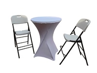 Vente en gros de meubles d'extérieur modernes, table ronde pliable en plastique blanc pour événements et fêtes