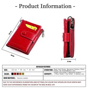 Nouvelle mode pour hommes, portefeuille court en cuir de vache véritable, anti-RFID, portefeuille rétro multifonction, portefeuille décontracté pour affaires avec fermeture éclair - Product Image 4