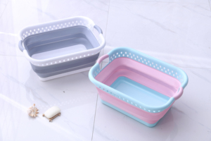 Panier à linge pliable de grande capacité de haute qualité matériau PP bleu et rose pour le stockage de vêtements de salle de bain et de jouets pour enfants - Product Image 6