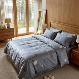 TENCEL de 180x200cm ™   Funda de Edredón de Lyocell para Niños, Estampado de Animales del Bosque, Suave y Transpirable, Ropa de Cama Nórdica - Product Image 1