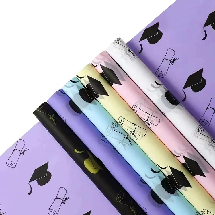Wholesale waterproof graduation gift wrapping paper for flower Hot sale brand flower bouquet paper graduation decoration paper