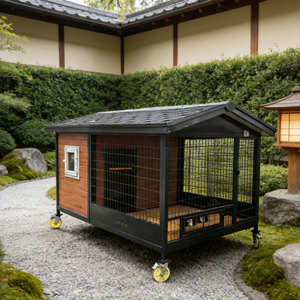 Nichoir extérieur à roulettes pour chien - Roulettes pour le déplacement et l'entretien des pelouses - Product Image 6