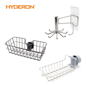 Hyderon Wall Mounted <b>Kitchen</b> Storage <b>Rack</b> Plastic Multi Function Cabinet Organizer For Pot Lid Chopstick Seasoning Storage - Product Image 3