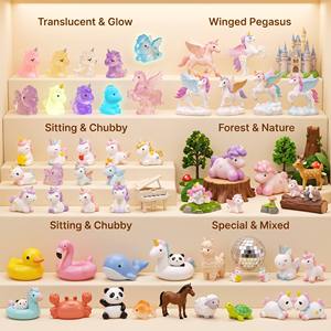 Mini figurines d'animaux licorne <span class=keywords><strong>en</strong></span> résine, mignonnes, thème féerique, Saint-Valentin, romantiques, pour pâte à modeler, slime, objets de collection, remplissage de boîte cadeau du fabricant - Product Image 2
