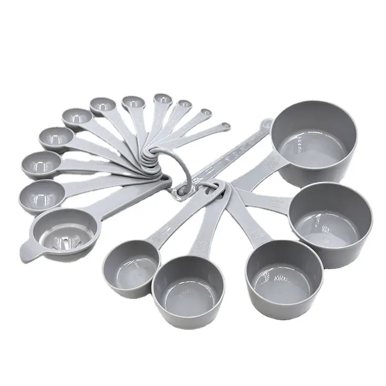 Conjunto de utensílios de cozinha, conjunto de colher de medição de plástico com copo de medição de leite em pó