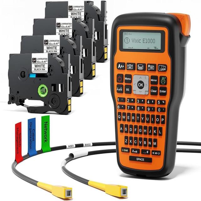 Handheld Industrial Label Maker E1000 Pro Thermal Transfer Printer for Cable Marking Electrical Identification Maintenance