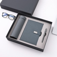 Carnet de notes A5 en cuir PU vert de luxe personnalisé avec stylo, tasse thermos, ensemble cadeau promotionnel d'entreprise