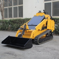 Hochleistungs-Mini-Kompaktlader mit Allradantrieb, Benzinbetrieben, Laufwerk, Laufrolle, Kettenrad, Schaufelzahn, niedrig