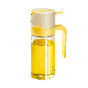 Oil Bottle Glass With Plastic Lid Leak Resistant For Kitchen M Size Rectangle Shape - Product Image 1