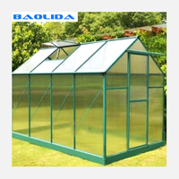 Serres de jardin commerciales en polycarbonate à structure métallique en acier de petite taille et à faible coût