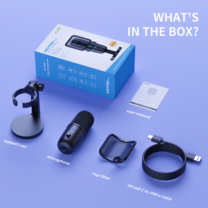 New podcast chuyên nghiệp có dây microphone condenser Studio ghi âm Card âm thanh với microphone USB chơi game Microphone - Product Image 6