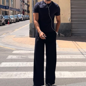 <span class=keywords><strong>T</strong></span>-<span class=keywords><strong>shirt</strong></span> classique à col rond en coton premium, doux, infroissable, respirant, coupe ajustée, <span class=keywords><strong>bleu</strong></span> <span class=keywords><strong>marine</strong></span>, manches courtes - Product Image 4