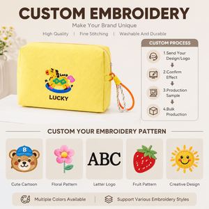 Custom Nylon Cosmetic Bag Embroidery Makeup <b>Pouch</b> <b>Waterproof</b> Travel Organizer Bag Portable Beauty Storage <b>Pouch</b> OEM ODM - Product Image 4
