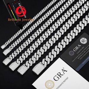 Collar Hip Hop de Plata de Ley 925 con Cadena de Moissanita VVS, Cadena Cubana de Oro Rosa, Collar de Eslabones Cubanos de Miami - Product Image 2