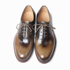 Bespoke Smoked Olive Patina Leather <strong>Shoes</strong> | High-Gloss Mirror Finish <strong>Men</strong> <strong>Tuxedo</strong> <strong>Shoes</strong> Real Leather Sole Italian Calfskin - Product Image 6
