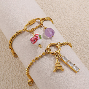 จี้แฟชั่นรูปหัวใจ สแตนเลสชุบทอง 18K ดีไซน์ไม่สมมาตร ของขวัญเครื่องประดับสำหรับผู้หญิง - Product Image 2