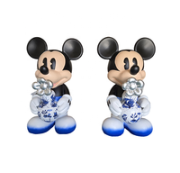 2.0 mètre de hauteur dessin animé Micky Statue en fibre de verre Mickey Mouse avec Sculpture de fleurs pour la maison salle de Fitness galerie d'art décoration