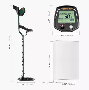 เครื่องตรวจจับโลหะแบบมือถือ GF2 Gold Finder สำหรับงานอุตสาหกรรม พร้อมหัวตรวจจับกันน้ำขนาด 18 ซม. ระยะตรวจจับลึก 250-300 มม. และความไว 30 นิ้ว - Product Image 5