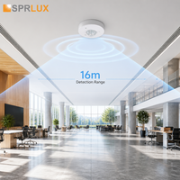 Détecteur de mouvement infrarouge à montage au plafond avec détection à 360°, portée de 16 m, interrupteur automatique marche/arrêt pour le contrôle des lumières LED, utilisation à domicile ou au bureau